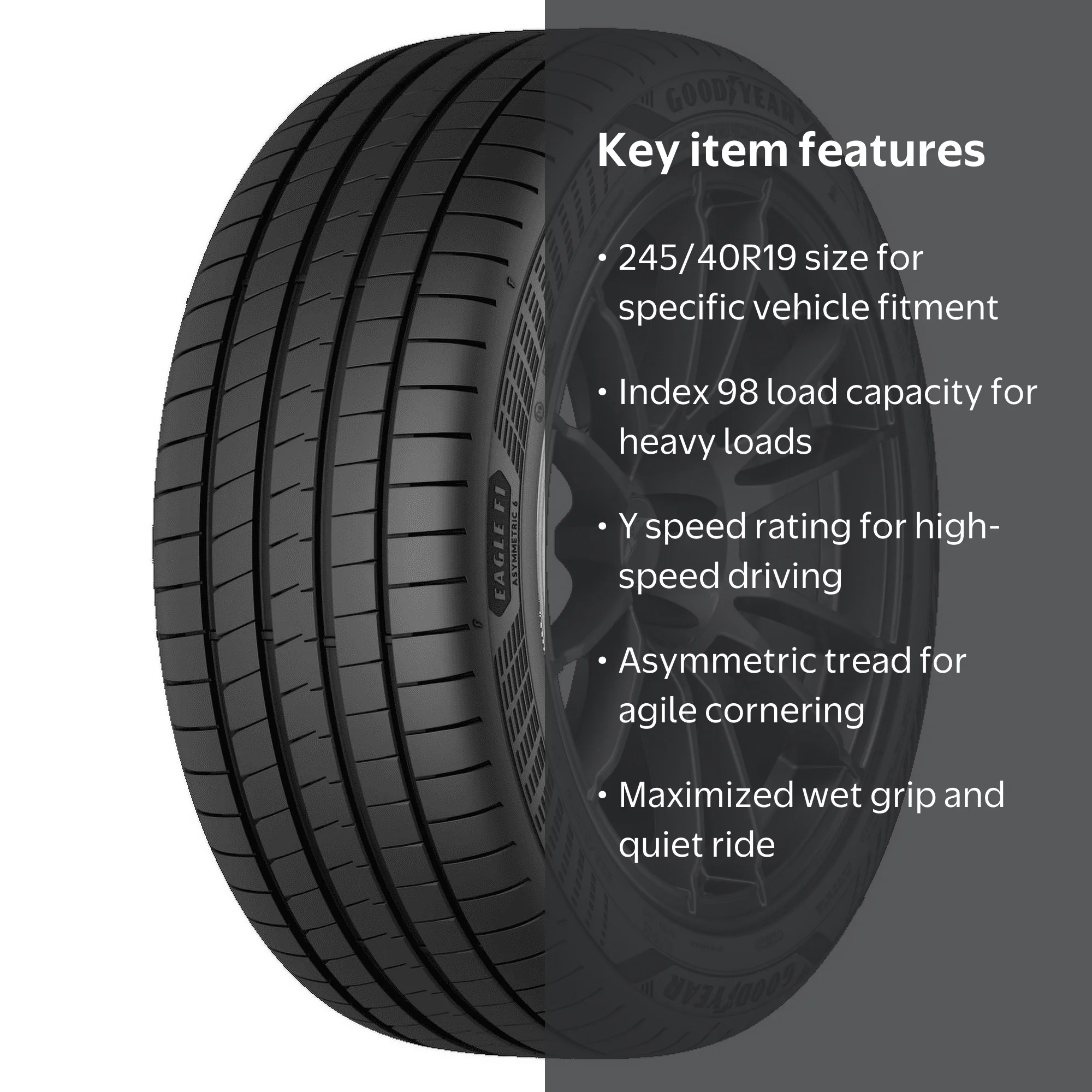 Goodyear Eagle F1 Asymmetric 6 245/40R19 98Y All- Season Tire