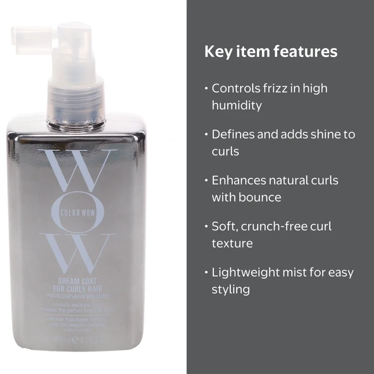 Color Wow, Dream Coat for Curly Hair, 6.7 oz, Frizz-Free Curl