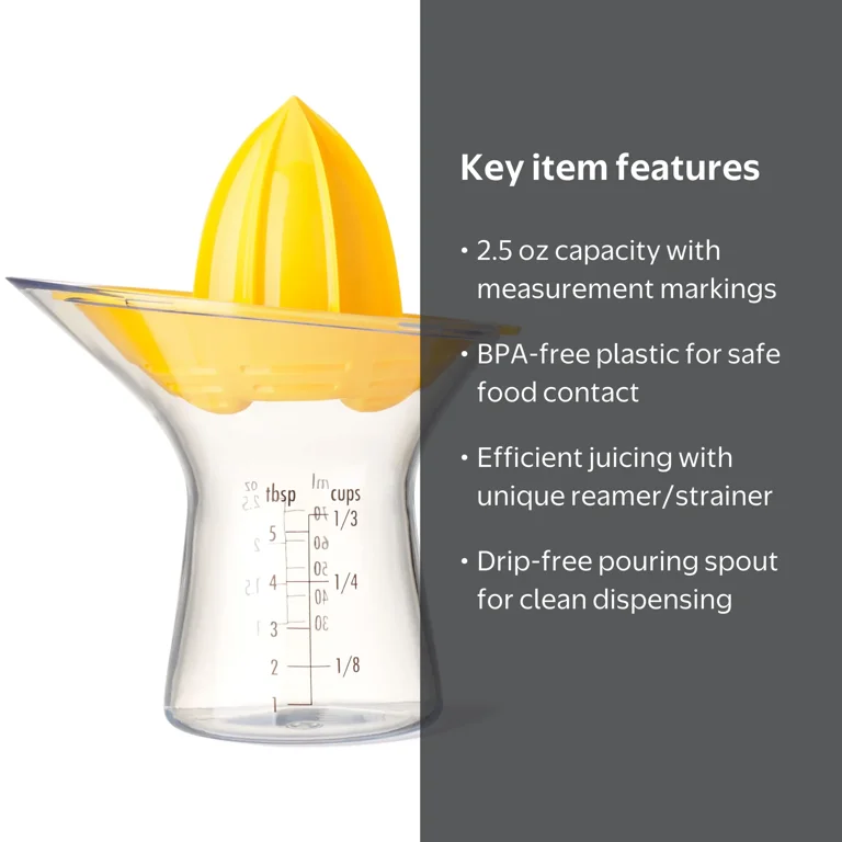 檸檬 Oxo, Small Citrus Juicer, 2.5 oz, Yellow with Unique Reamer Design