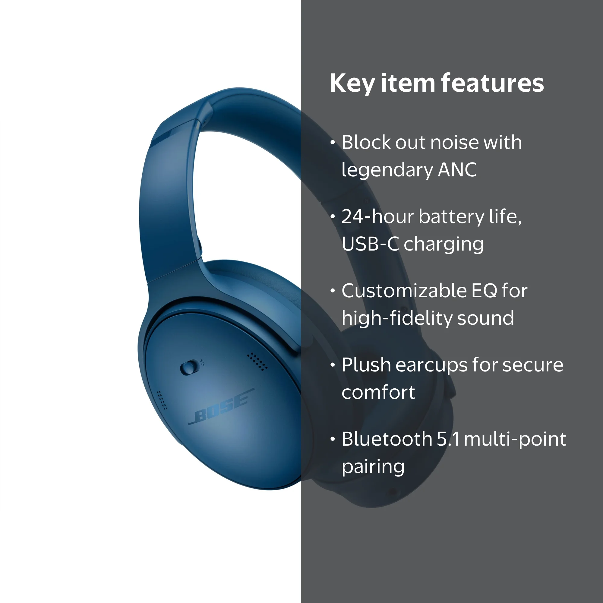 Bose QuietComfort Headphones, Bluetooth Over Ear Noise Cancelling