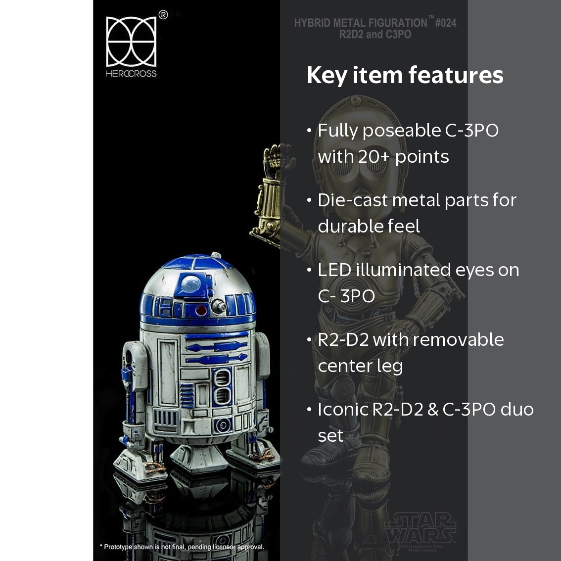 HEROCROSS Hybrid Metal Figuration 024 Star Wars R2-D2 & C-3PO