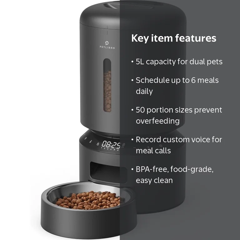 アウトレット　PETLIBRO 自動給餌器 2匹用 5L Petlibro, Automatic Pet Feeder, 5L for 2 Pets, Timer and Voice