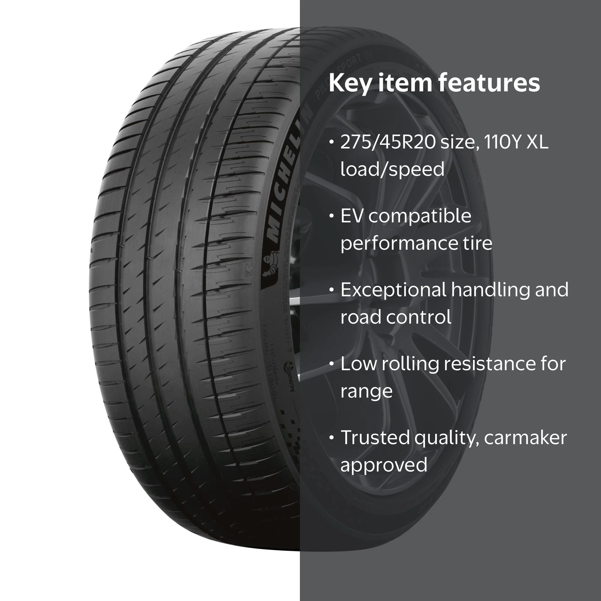 Michelin Pilot Sport EV 275/45R20 110Y XL Tire - Walmart.com