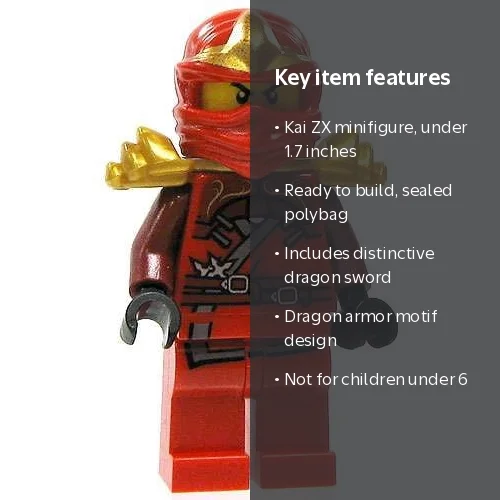 LEGO Ninjago Kai Zx Minifigure with Dragon Sword From Set 9561