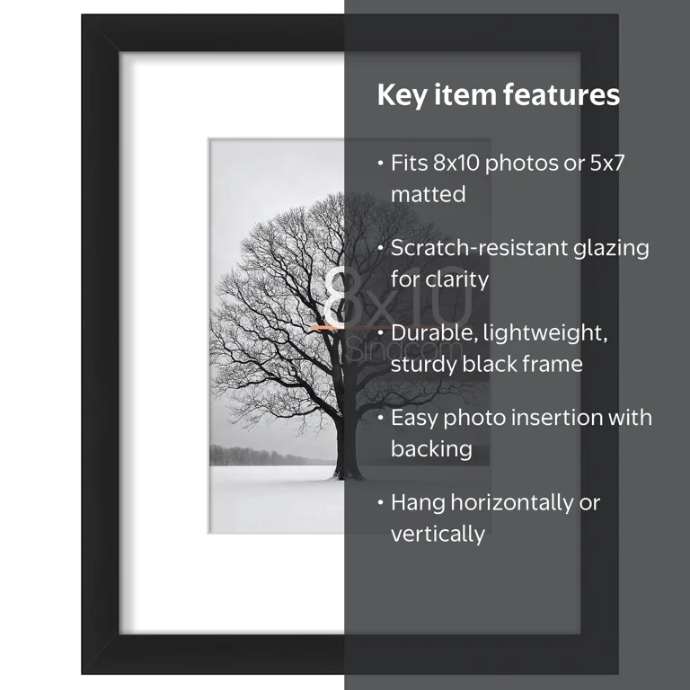 アルミ製 写真額縁 8x10inch 12x15inch ブラック Sindcom 8 x 10 Picture Frame , Black , Gallery Wall Frame