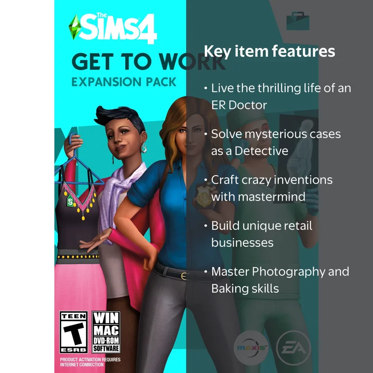 The Sims 4 Get to Work Expansion Pack (Digital Code) - Walmart.com