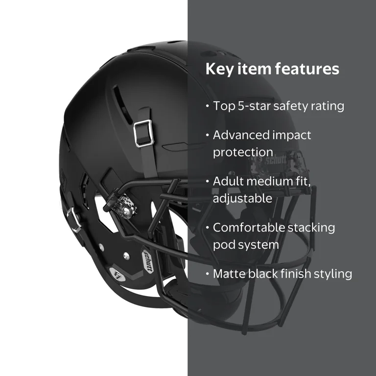 black football helmet matte side view Rawlings Youth Impulse Helmet, Black, Large Sports, Fitness & Outdoors TPU cushioning ADULT LARGE Riddell SPEED Football