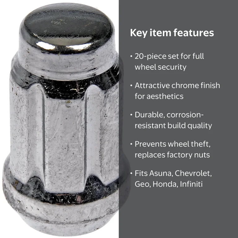 Dorman 711-455 Wheel Lock Set for Specific Models, Chrome (Pack of