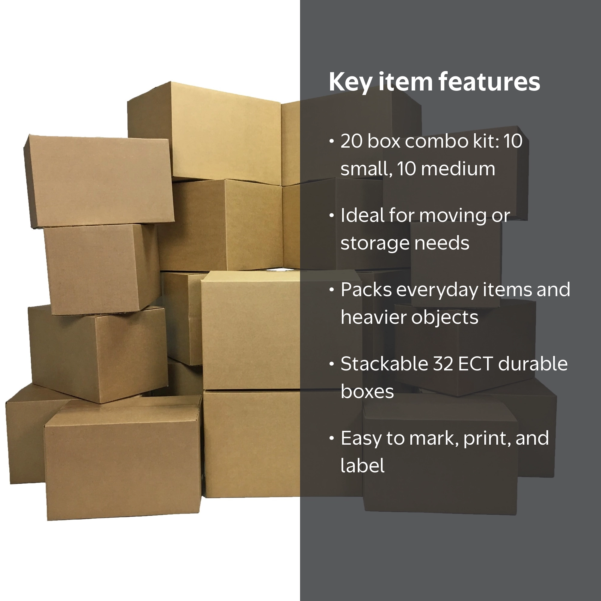 ValueSupplies by uBoxes 20 Boxes Small/Medium Boxes Combo Moving