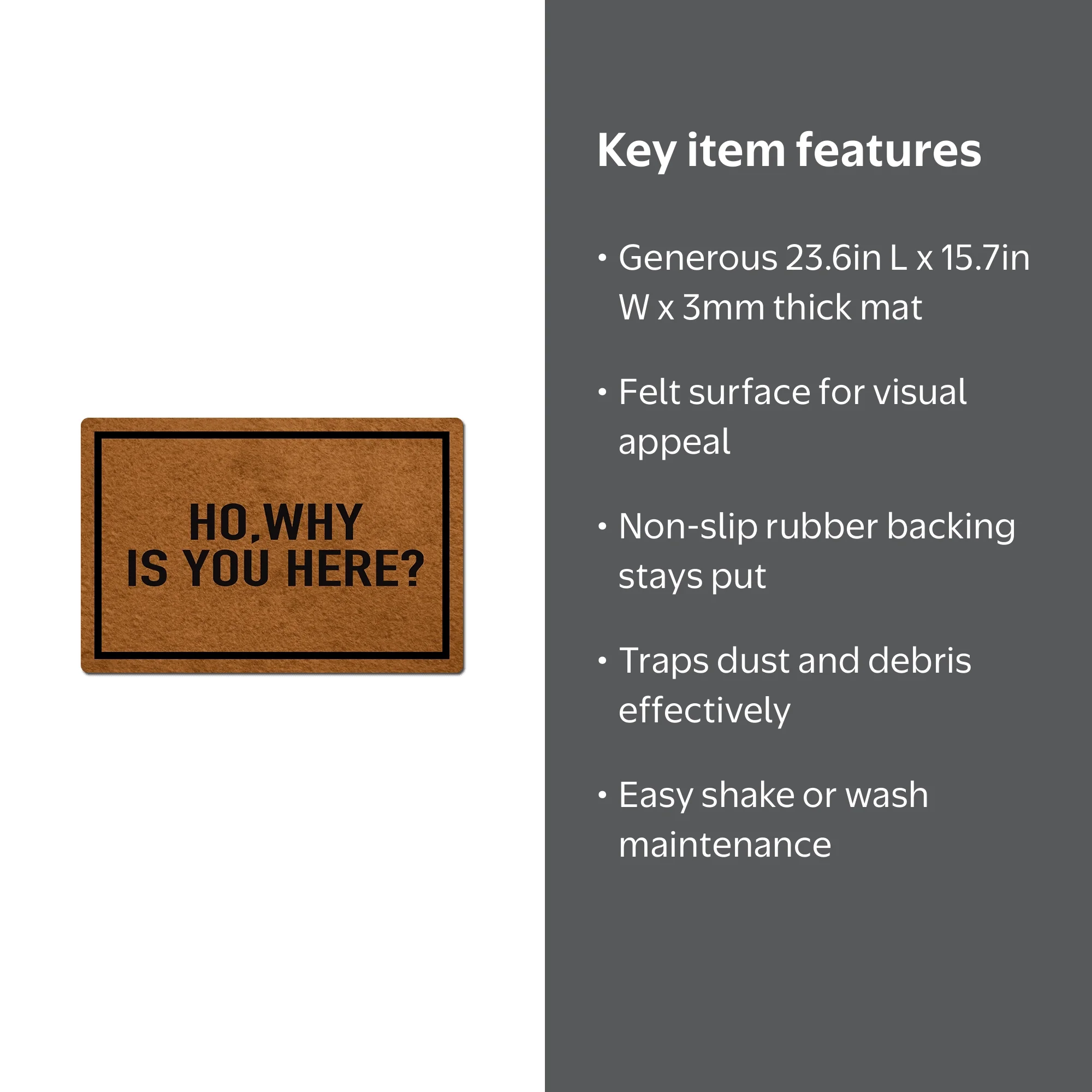 Good Home Cute Vibes Alfombra, Non-Slip Rubber Backing, Indoor