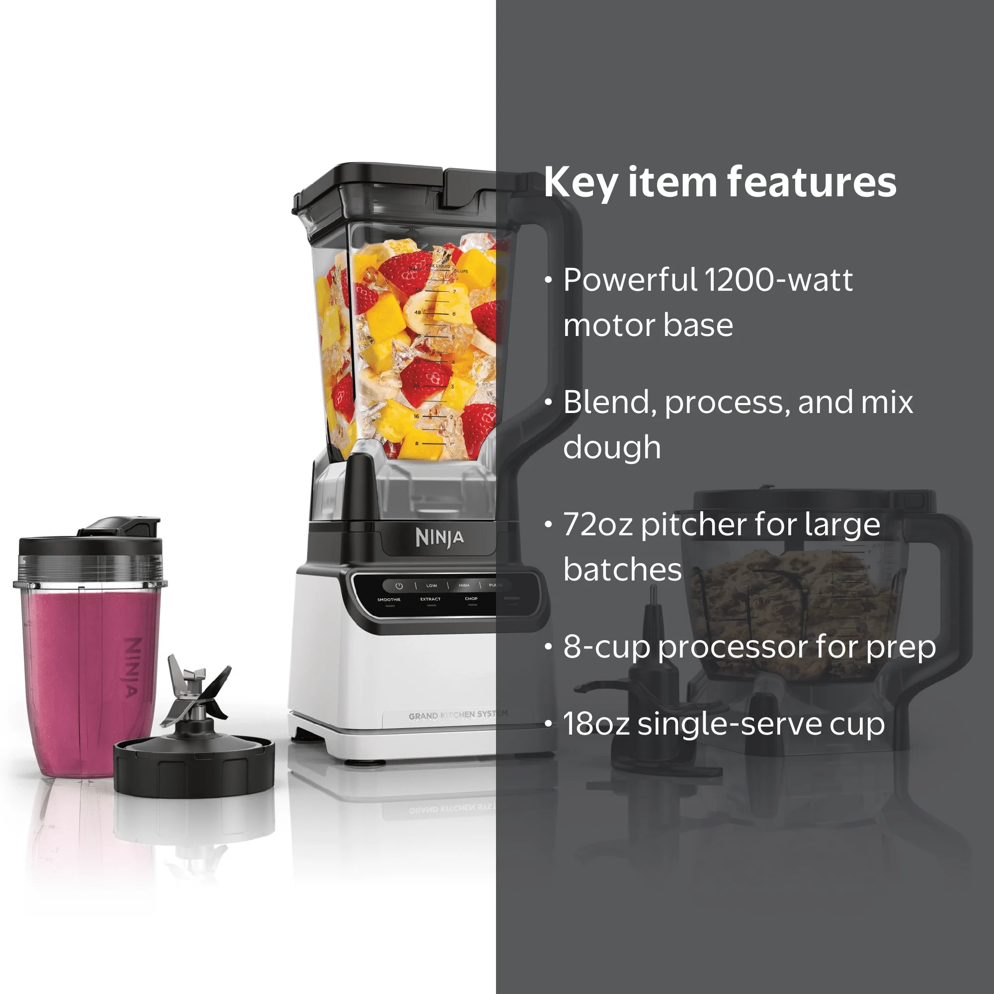 Ninja Grand Kitchen System 72-Oz Blender, 4 Presets, Smoothie
