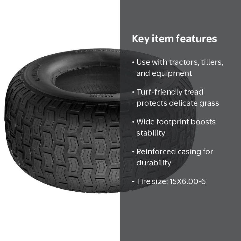 Carlstar Turf Saver II Tire, 15x6.00-6, 45A3 A, Black - Walmart.com