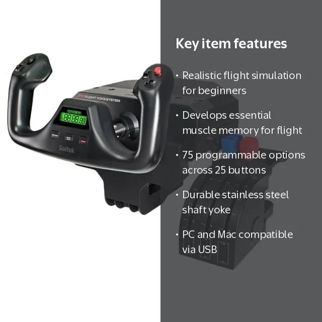Saitek Pro Flight Yoke System 動作確認済 Saitek Pro Flight Yoke for PC and Mac - Cable - USB - 4 ft length