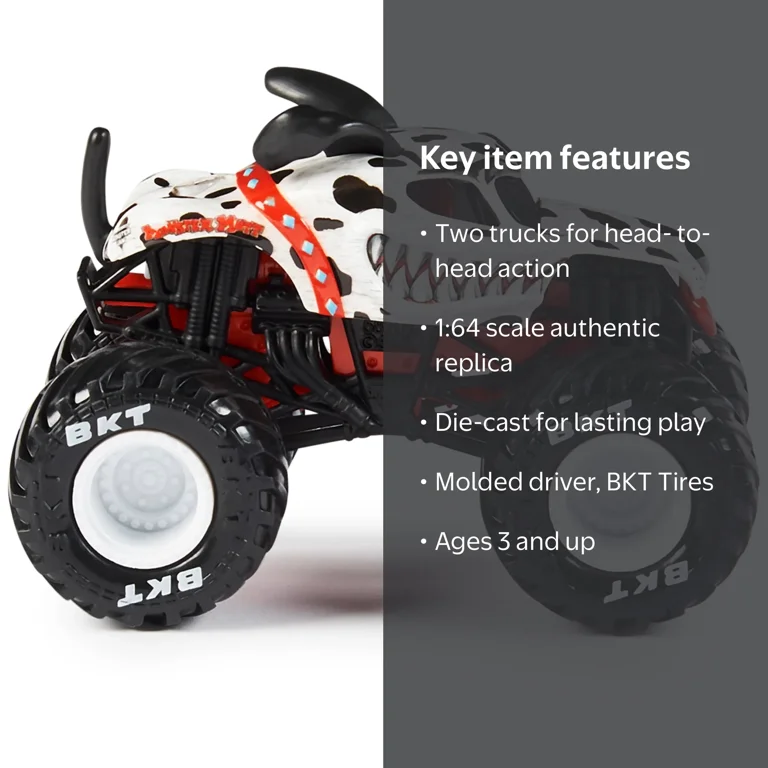 Monster Jam 1:64 Monster Mutt Dalmatian Vs. Mohawk Warrior Monster