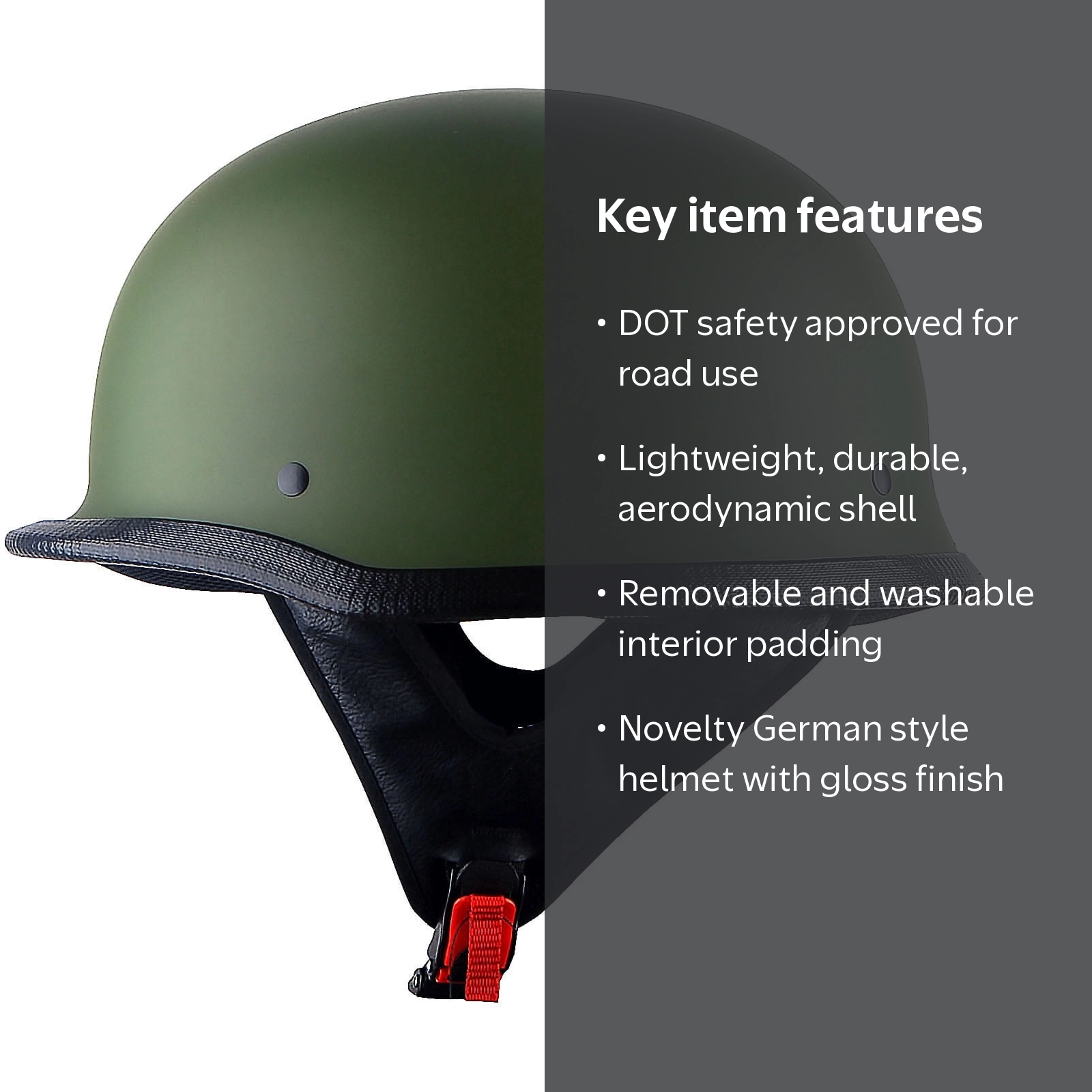1Storm Novelty Motorcycle Half Face Helmet German Style DOT