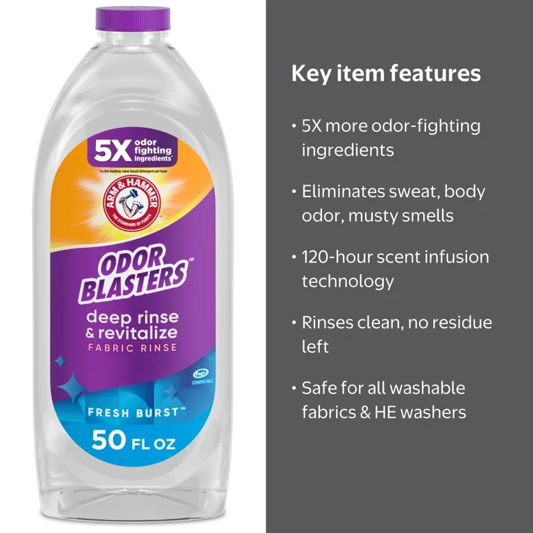 ARM & HAMMER, Fabric Rinse, 50 fl oz, Odor Blasters Deep Rinse