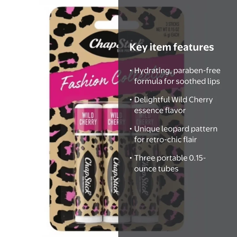ChapStick Fashion Collection Leopard Lip Balm, Wild Cherry