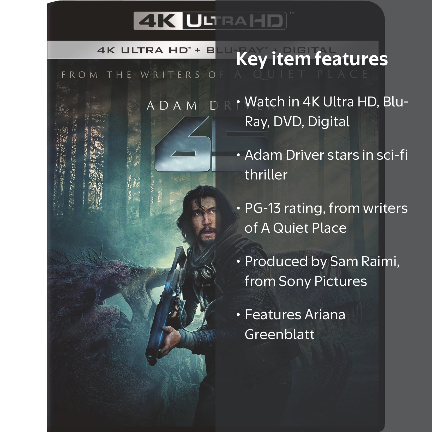 Sony Pictures 65 Movie: 4K Ultra HD, Blu-Ray, DVD, Digital Copy