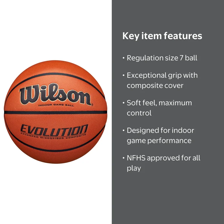 Wilson Evo Composite Adult Official Game Basketball - 29.5