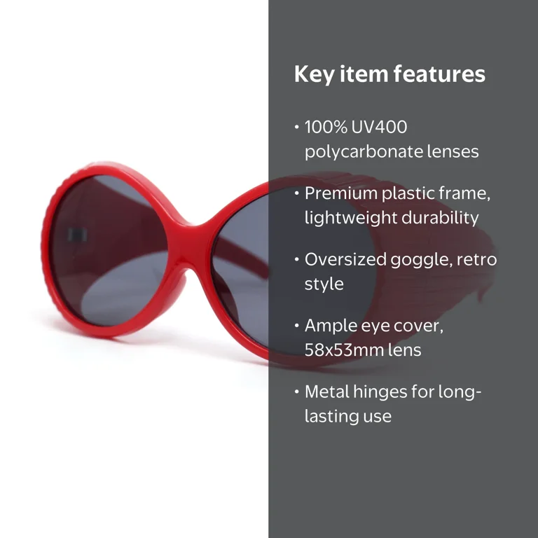 Oversized Round Goggle Style Thick Temple Plastic  display picture 2