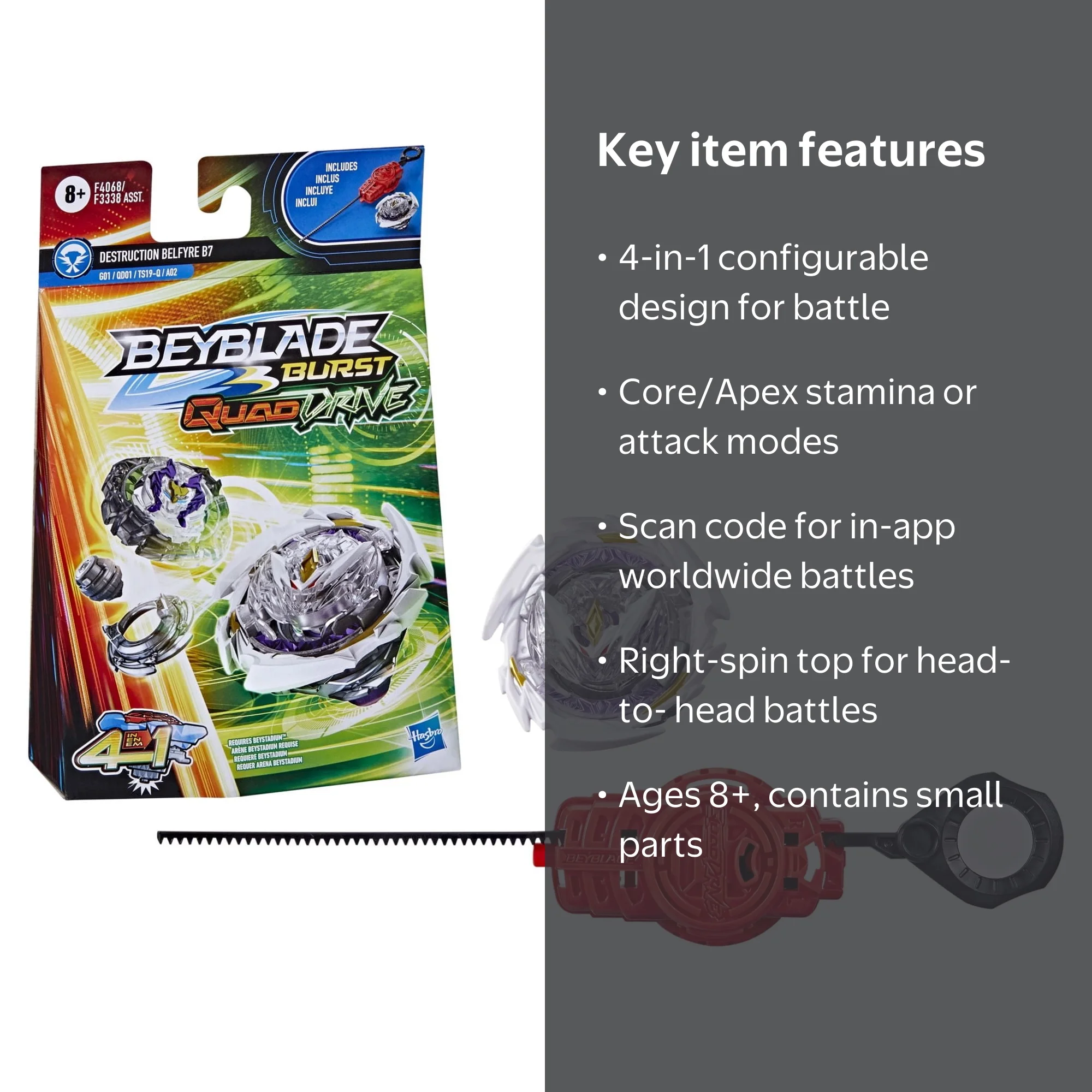 Beyblade Burst QuadDrive Belfyre B7 Spinning Top Starter Pack with