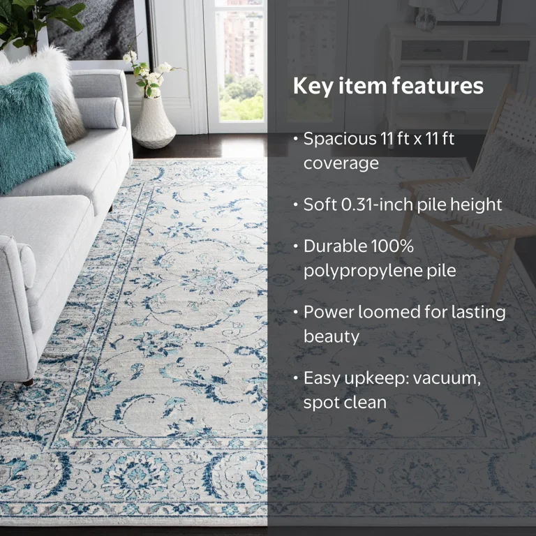 SAFAVIEH Brentwood Aloysius Oriental Area Rug, Light Gray/Blue, 11