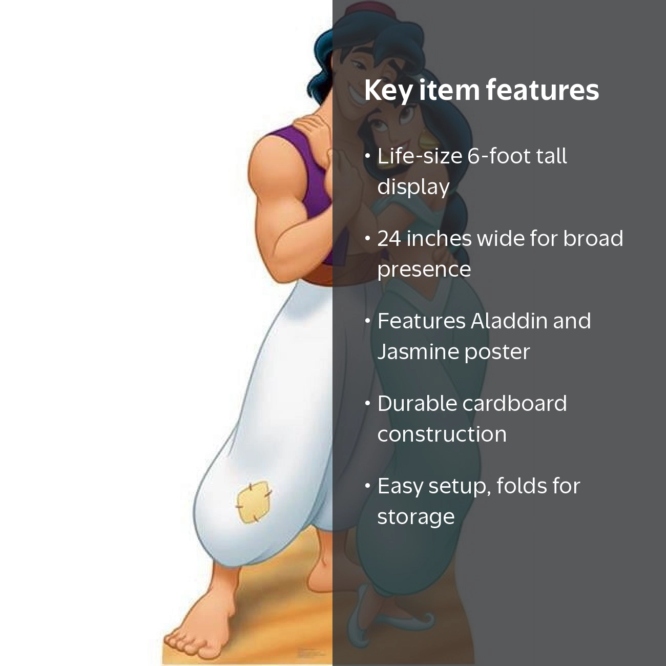 Aladdin And Jasmine Life-Size Cardboard Stand-Up - Walmart.com