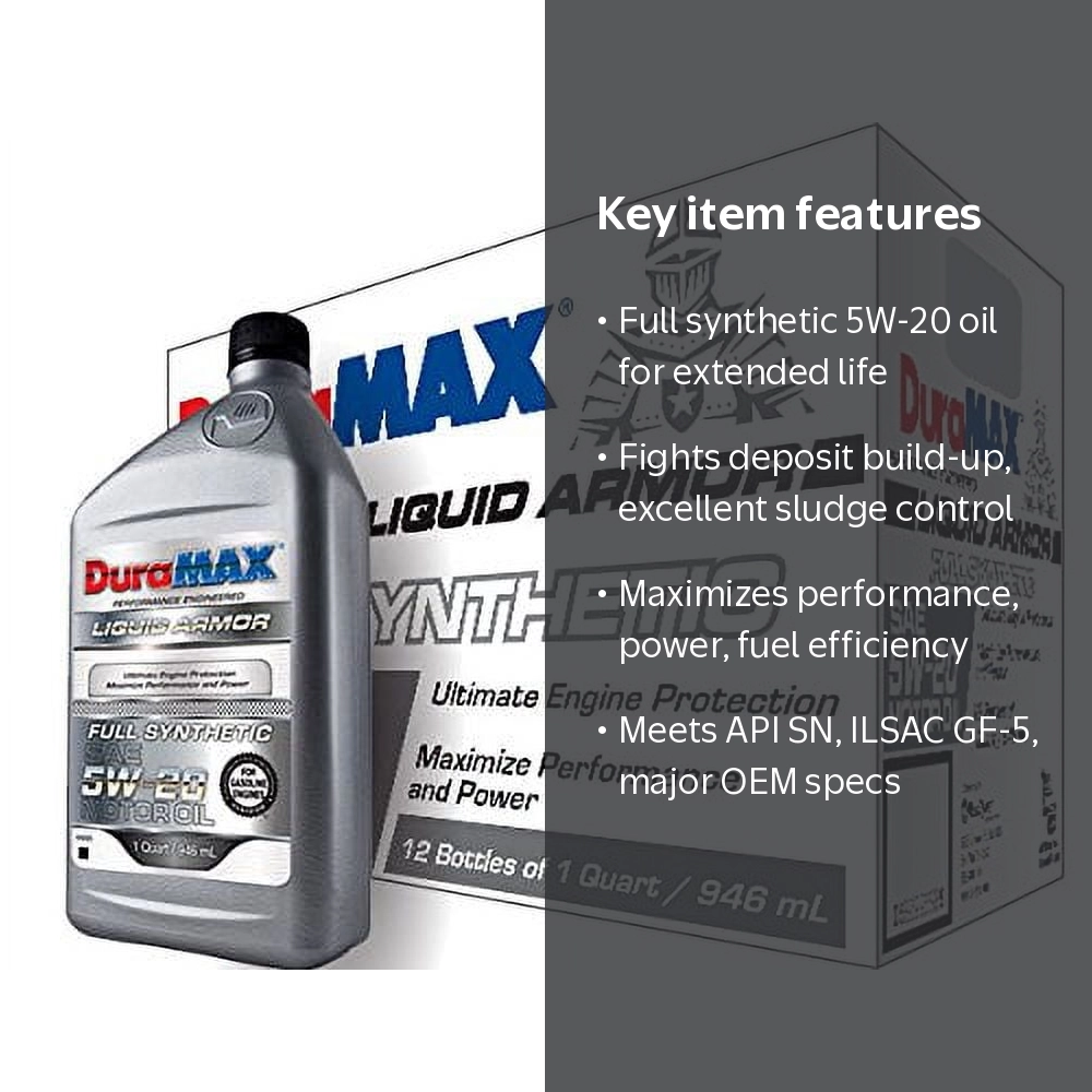 DuraMAX Full Synthetic 5w20 Engine Motor Oil for Car & Truck