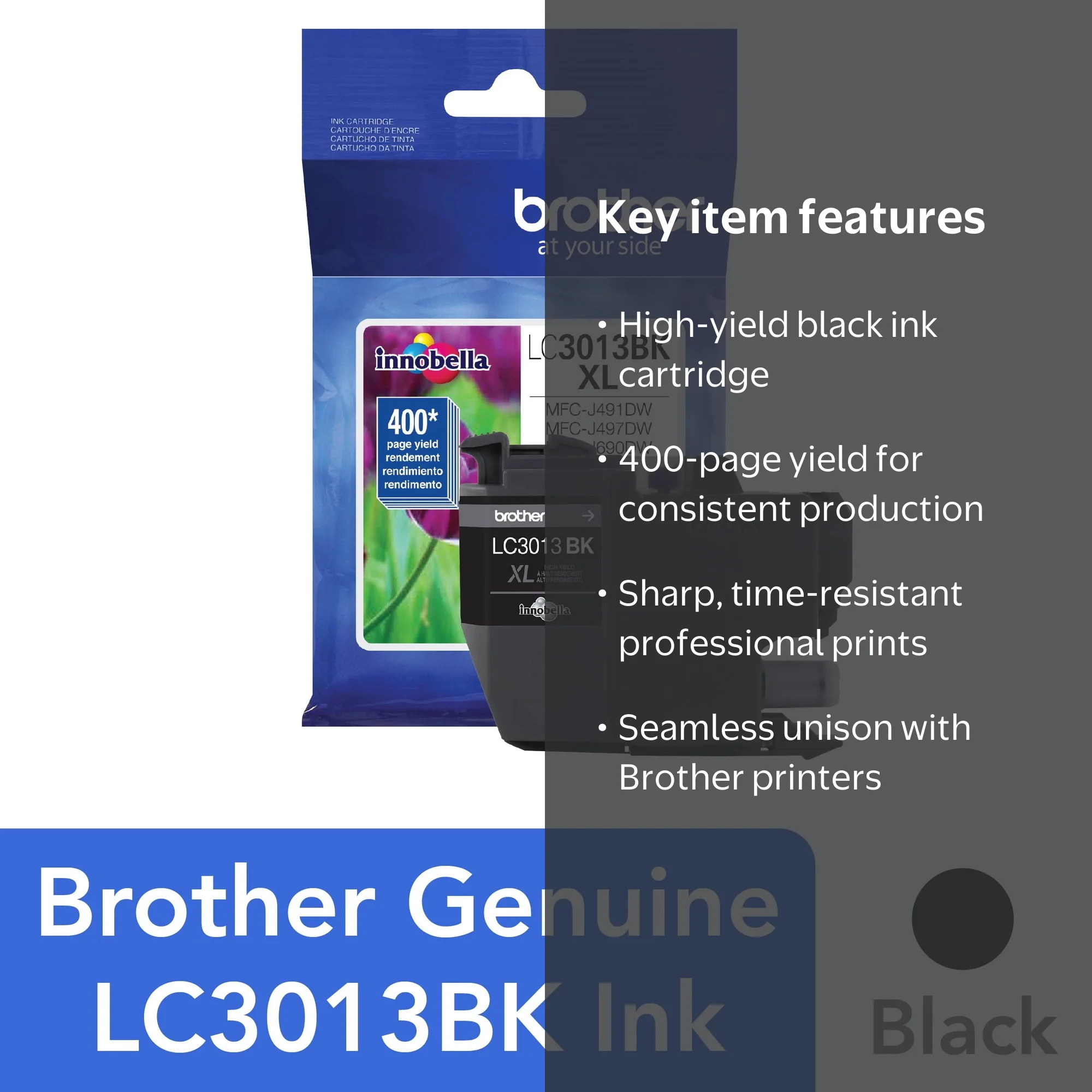 careerring301【ブラック】 Brother, Ink Cartridge, LC3013BK, High-yield Black 400-page