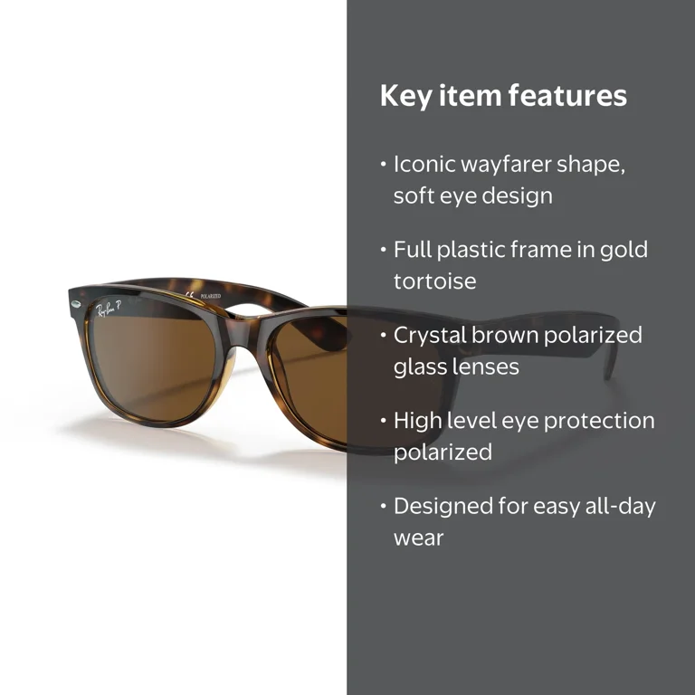 Ray-Ban Classic Women's Polarized Wayfarer RB2132-902/57-55