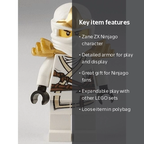 LEGO Ninjago Zane ZX with Detailed Armor Minifigure - Walmart.com