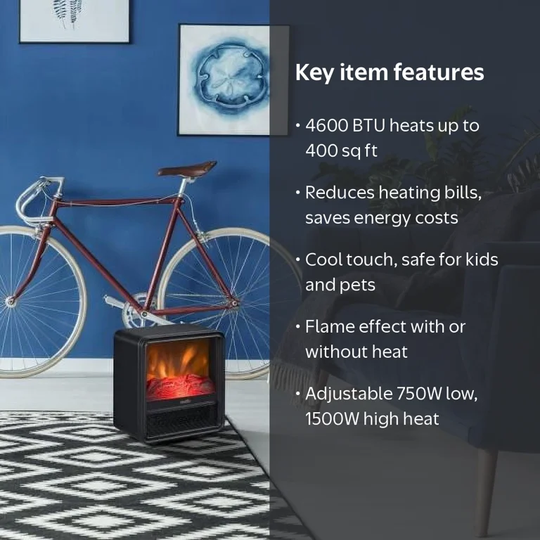 Duraflame Indoor Fireplace Small Tabletop Stove Heater, 4600 BTU