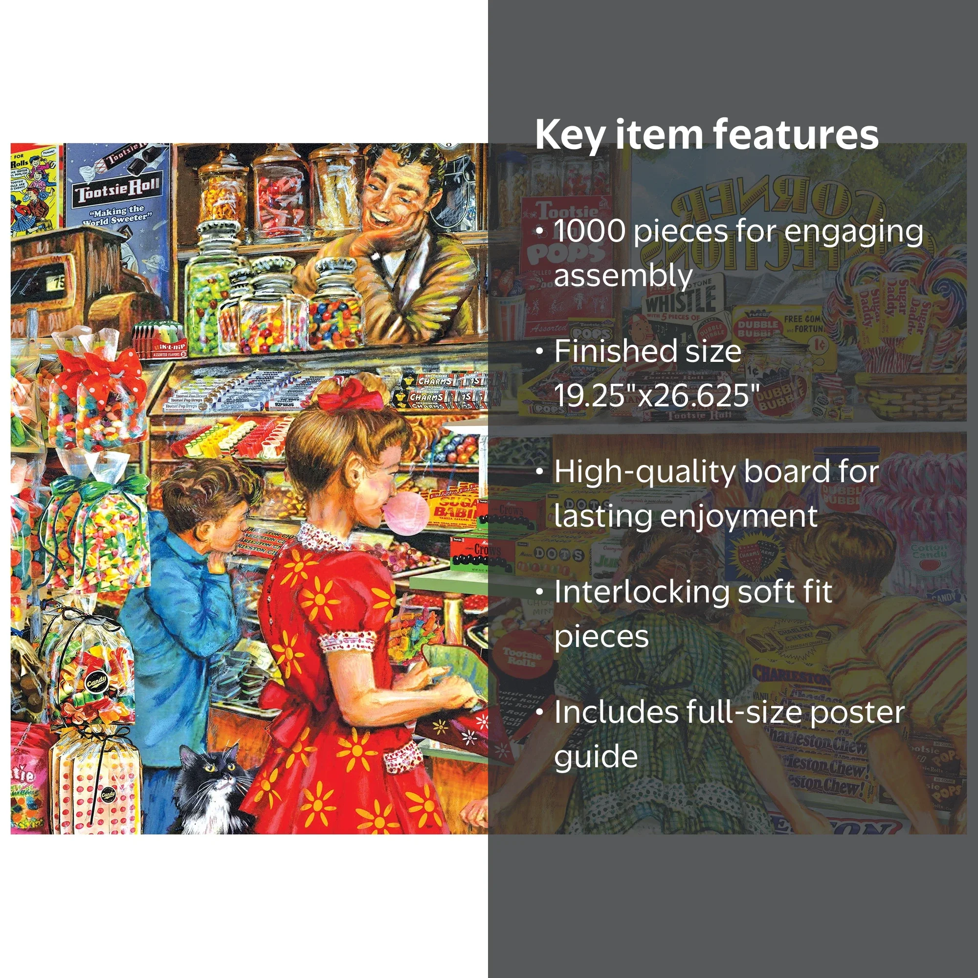 RoseArt Back to the Past 1000-Piece Tootsie Candy Adult