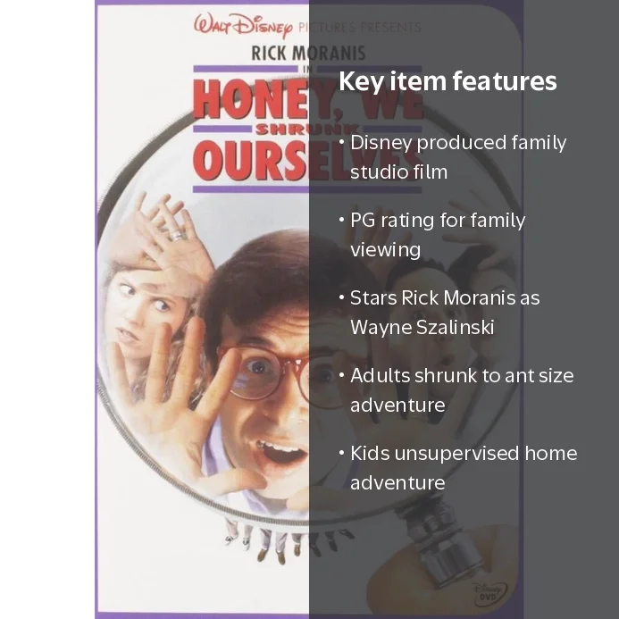 Honey, We Shrunk Ourselves DVD, Rick Moranis, PG, Disney - Walmart.com