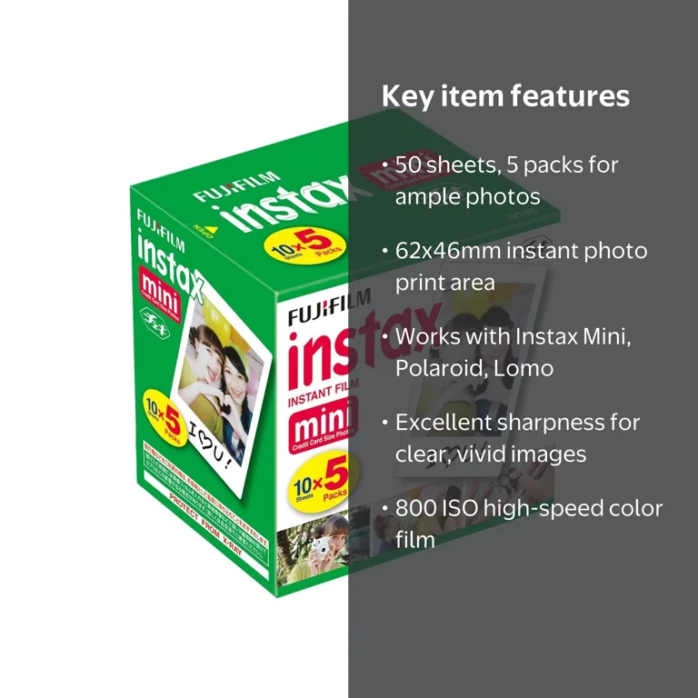 勝*藤様 FUJIFILM instax mini インスタントフィルム X１4 Fujifilm, Instax Mini Instant Film, 50 Sheets, Excellent Sharpness
