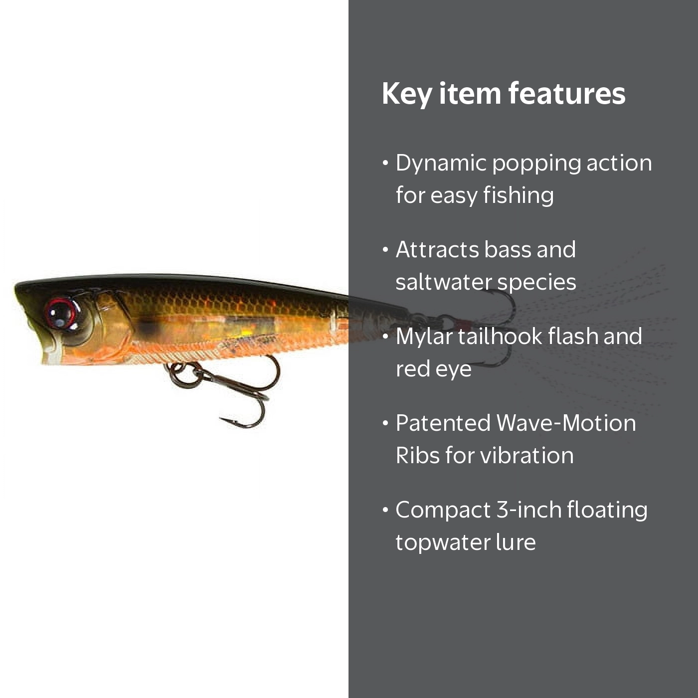 Yo-Zuri, Topwater Lure, 3DB Popper 3