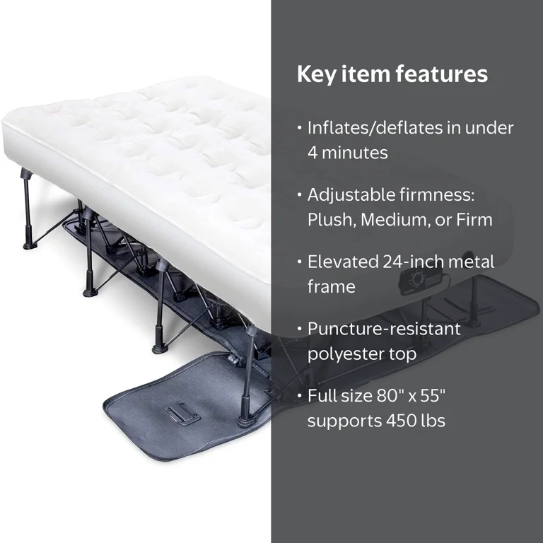 IVATION EZ-Bed Full Air Mattress with Frame & Auto Shut-Off