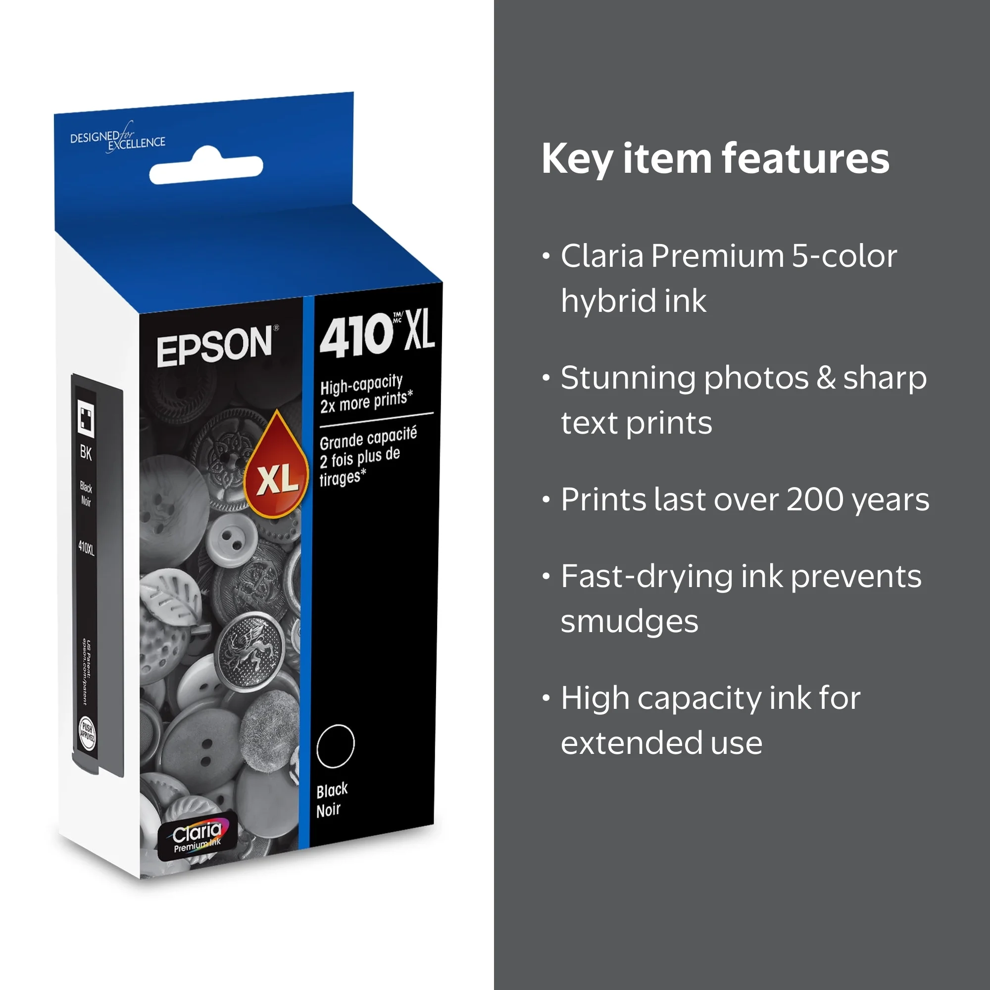 Epson 410 Claria Premium Ink High Capacity Black Cartridge