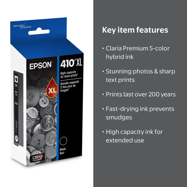 Epson 410 Claria Premium Ink High Capacity Black Cartridge