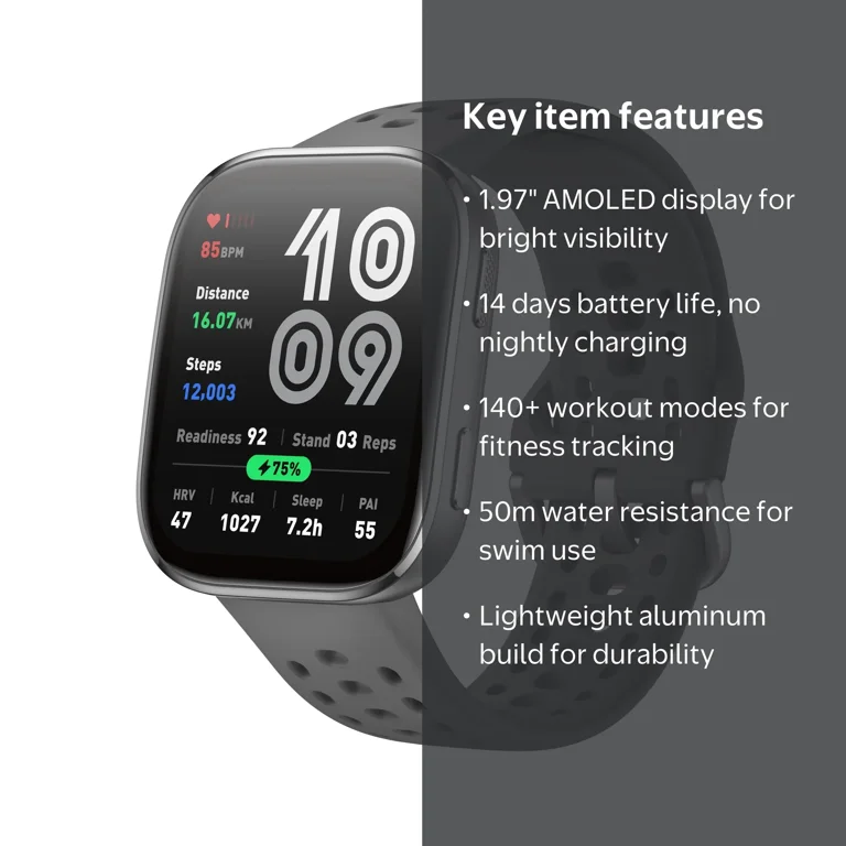 Amazfit, Smart Watch, 46mm, 14 Day Battery, AMOLED Display