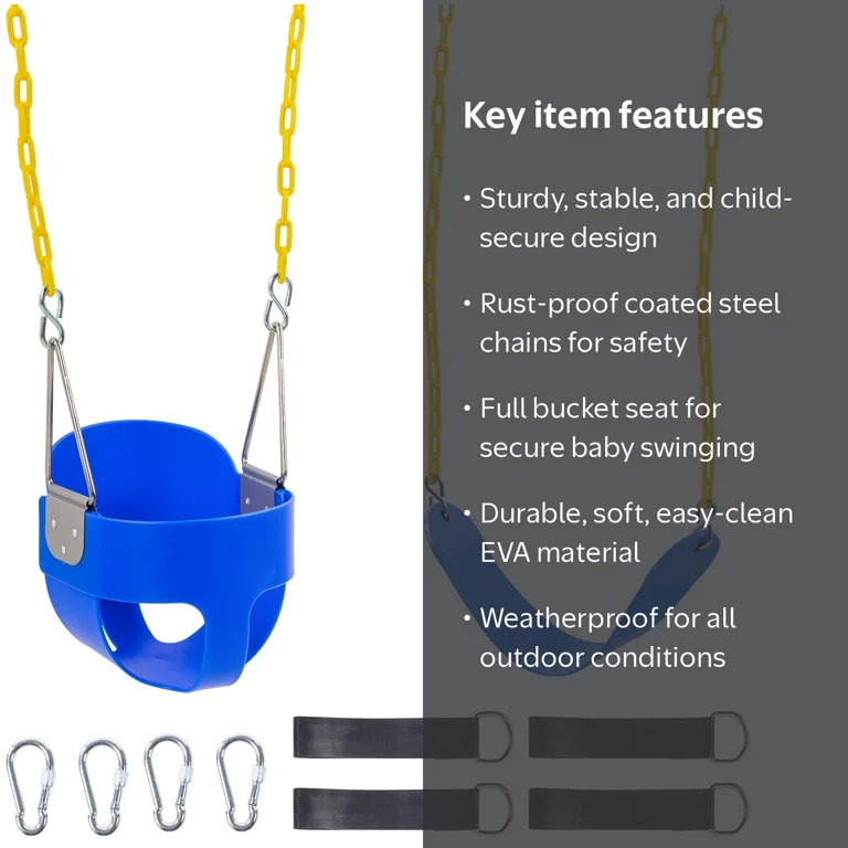 Ktaxon Toddler Swing, Full Bucket Baby Swing Seat with Coated