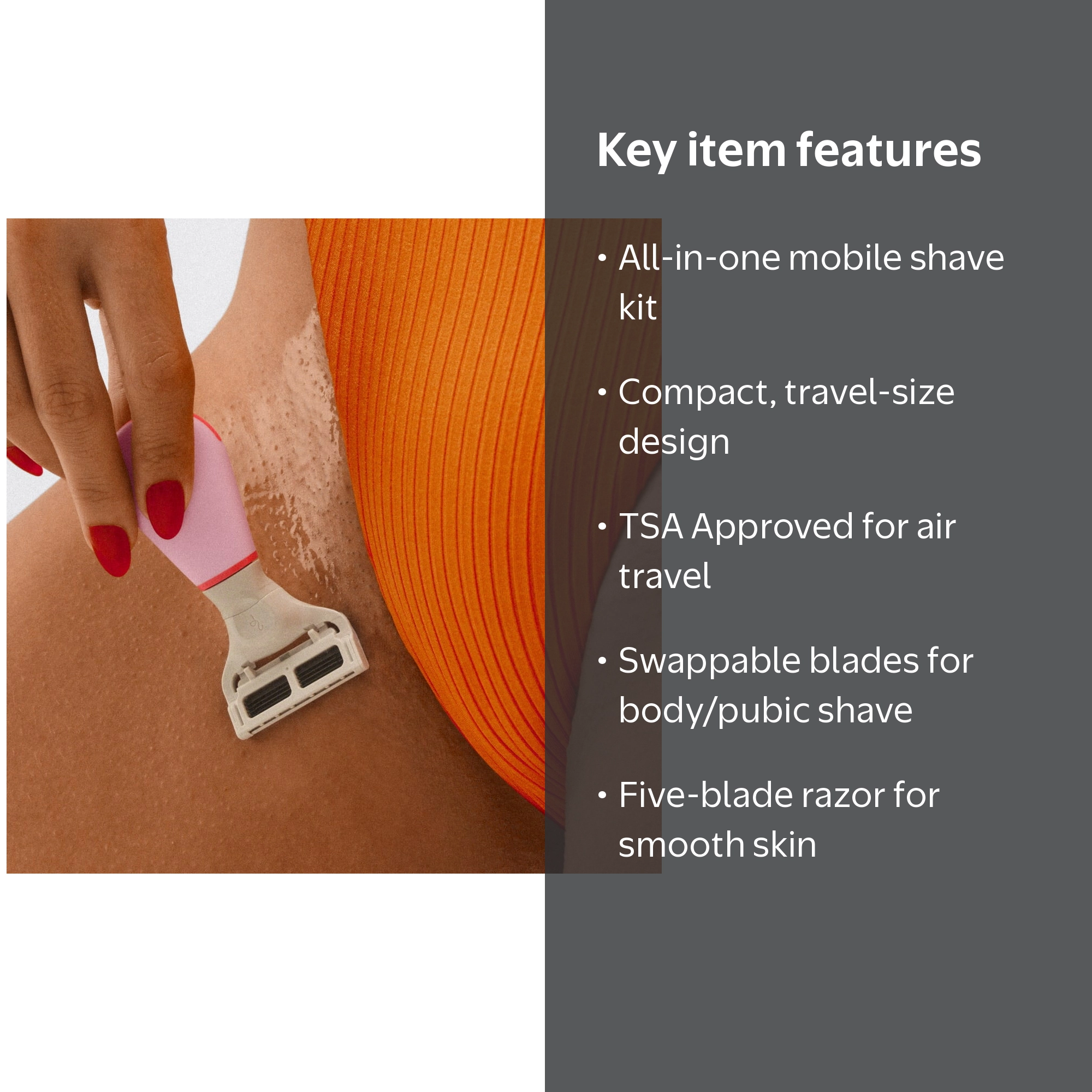Flamingo Travel Women's Razor Kit with TSA Approved Mini Handle, 2