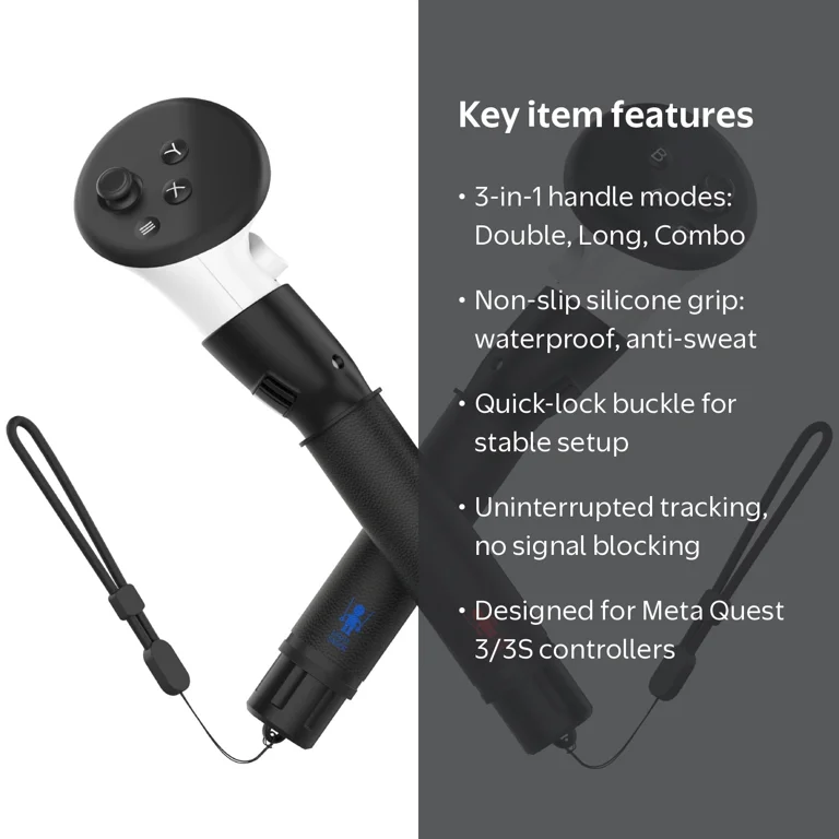 VR Handle Attachments for Meta Quest 3/Quest 3S, Long Arms