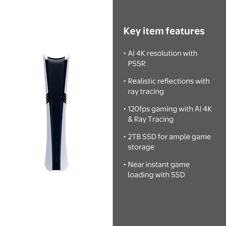 Sony, PlayStation 5 Pro Console, 2TB SSD, 4K Ultra HD, Ray Tracing