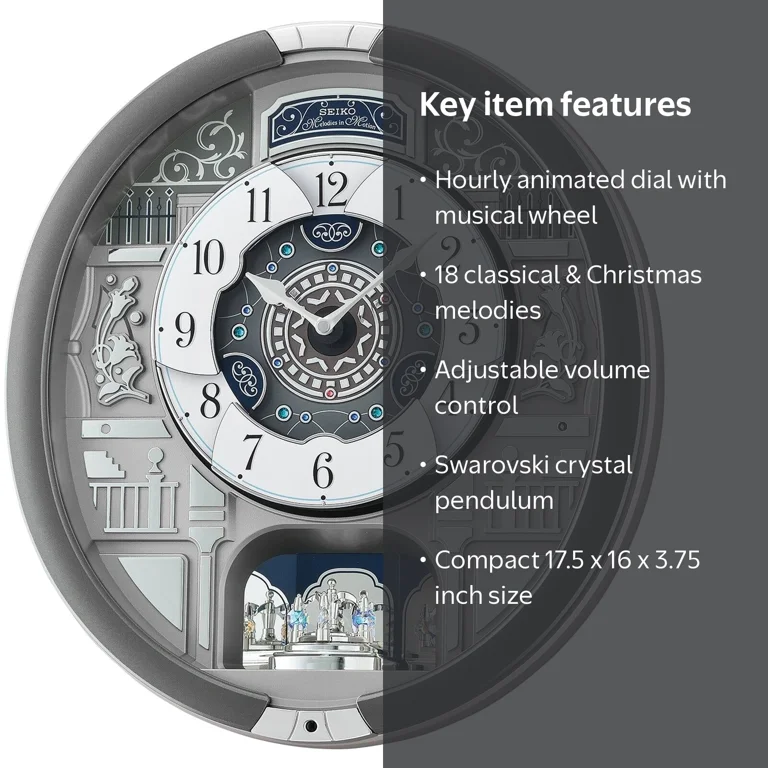 Seiko, Musical Wall Clock, QXM366SRH, Melodies in Motion - Walmart.com
