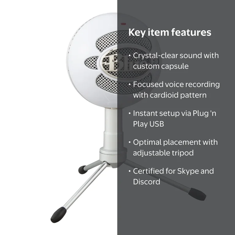 Blue Snowball iCE Plug 'n Play USB Microphone for Recording
