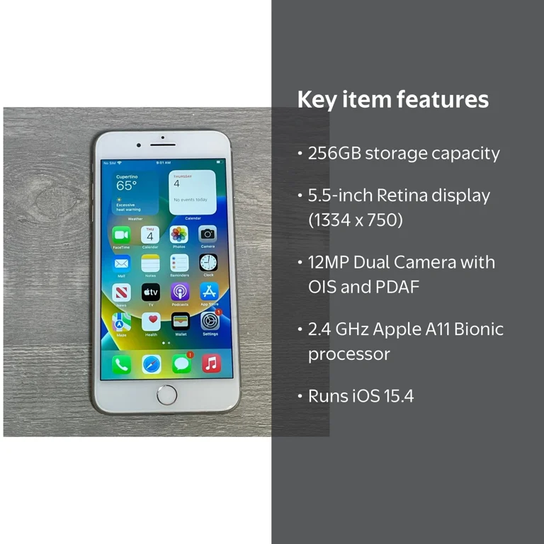 Pre-Owned Apple iPhone 8 Plus - Carrier Unlocked - 256 GB Silver
