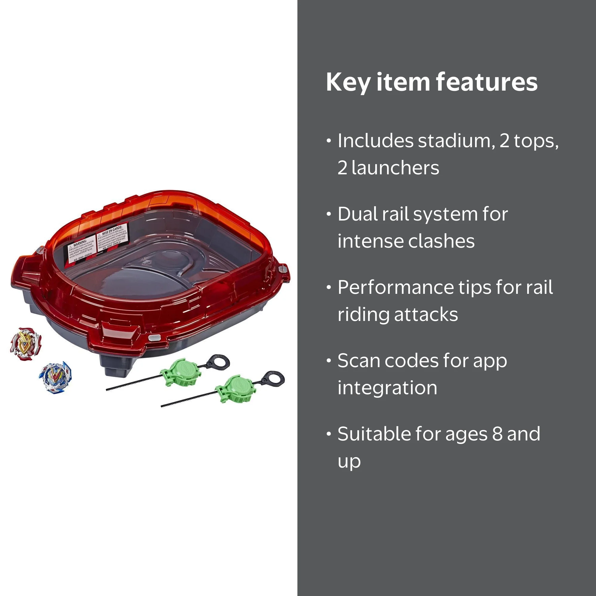 Beyblade Burst Turbo Slingshot Rail Rush Launcher Stadium Battling