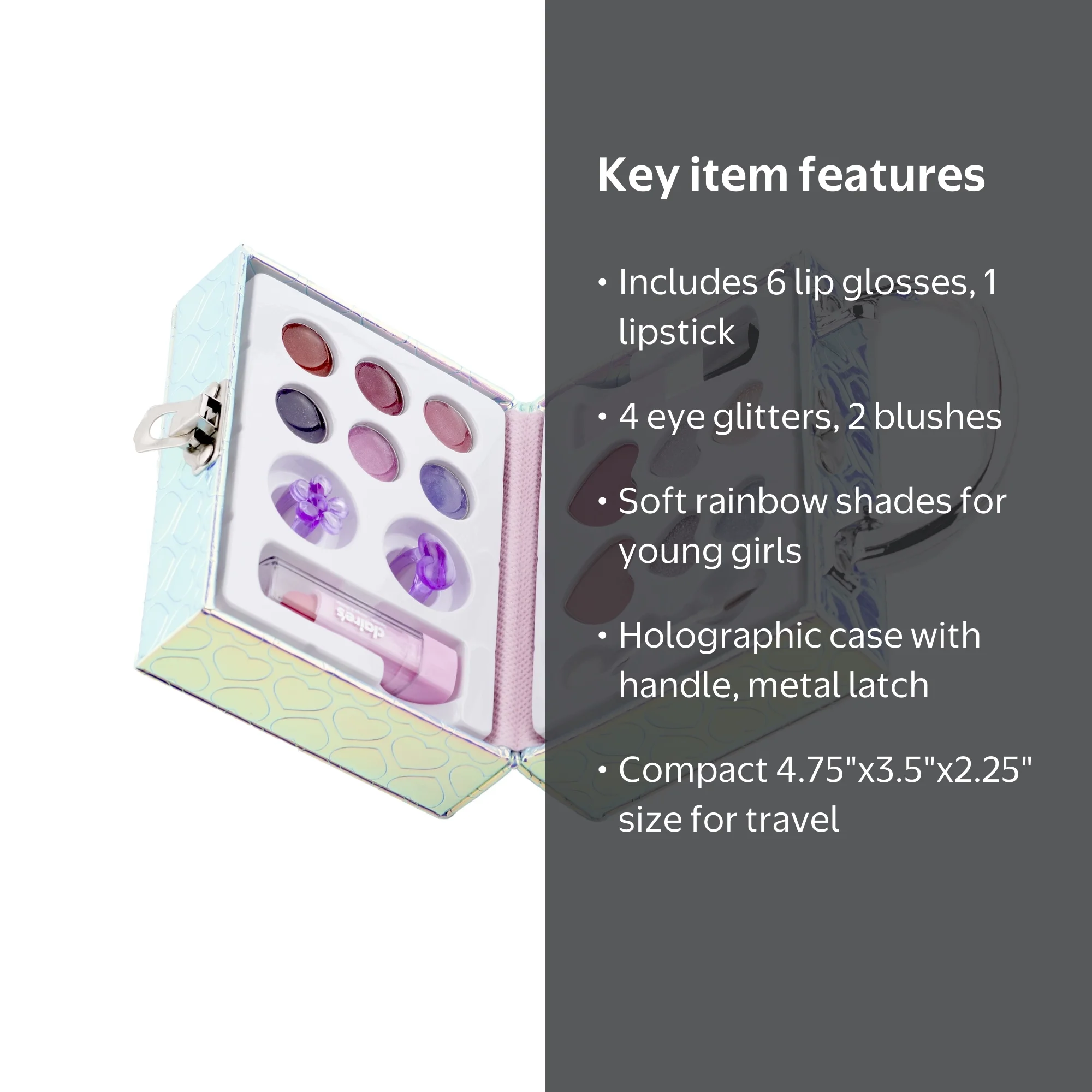 Claire's Club Kids Cosmetic Kit - Tiny Travel Makeup Set for