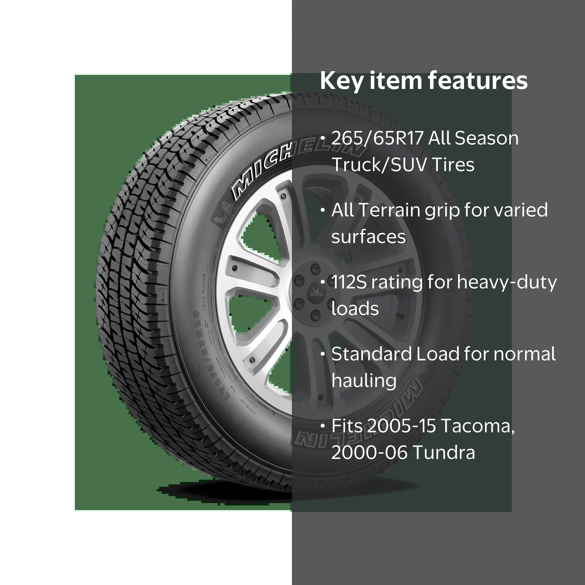 Michelin LTX A/T2 All-Season 265/65R17 112S Tire Fits: 2005-15
